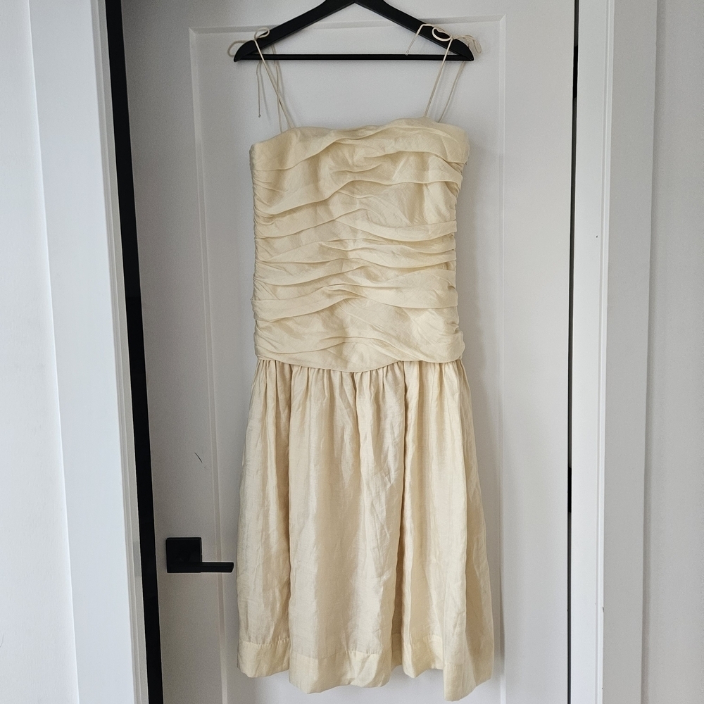 Zara Cream Strapless Dress